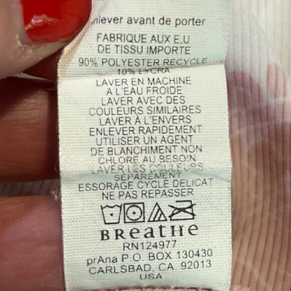 PRANA Sleeveless Abstract Prints Scoop Neck Top Red White Women’s Size Medium - Picture 6 of 6